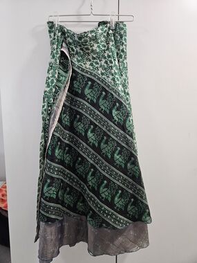 3 Sari Printed Wrap Skirts
